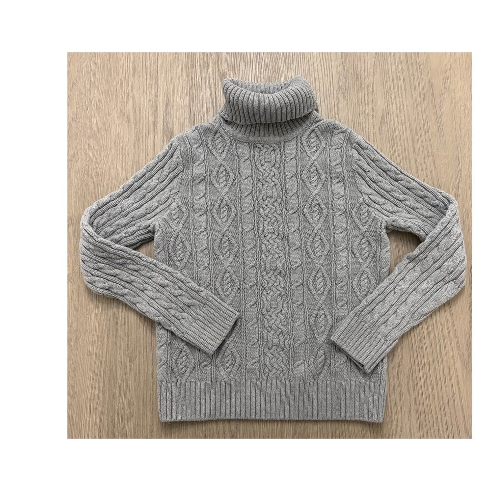 Jeanne Pierre Gray Cable Knit Turtleneck Sweater Women’s Medium